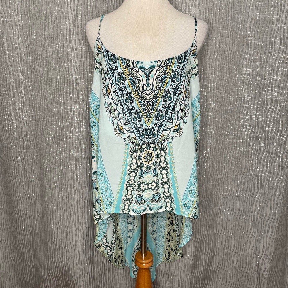 Venus strappy scarf print hi Lo top